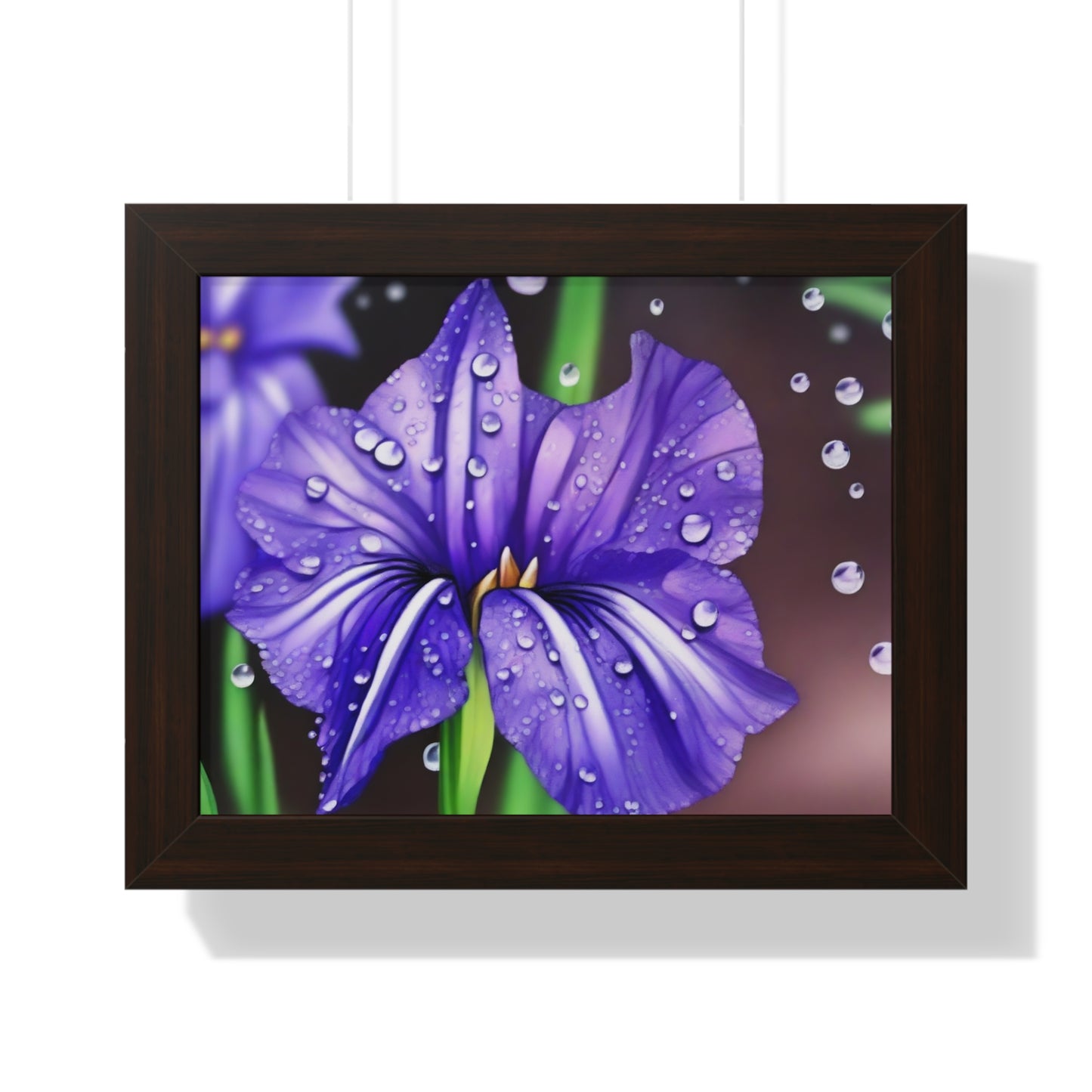 Purple Rain Iris Framed Horizontal Poster