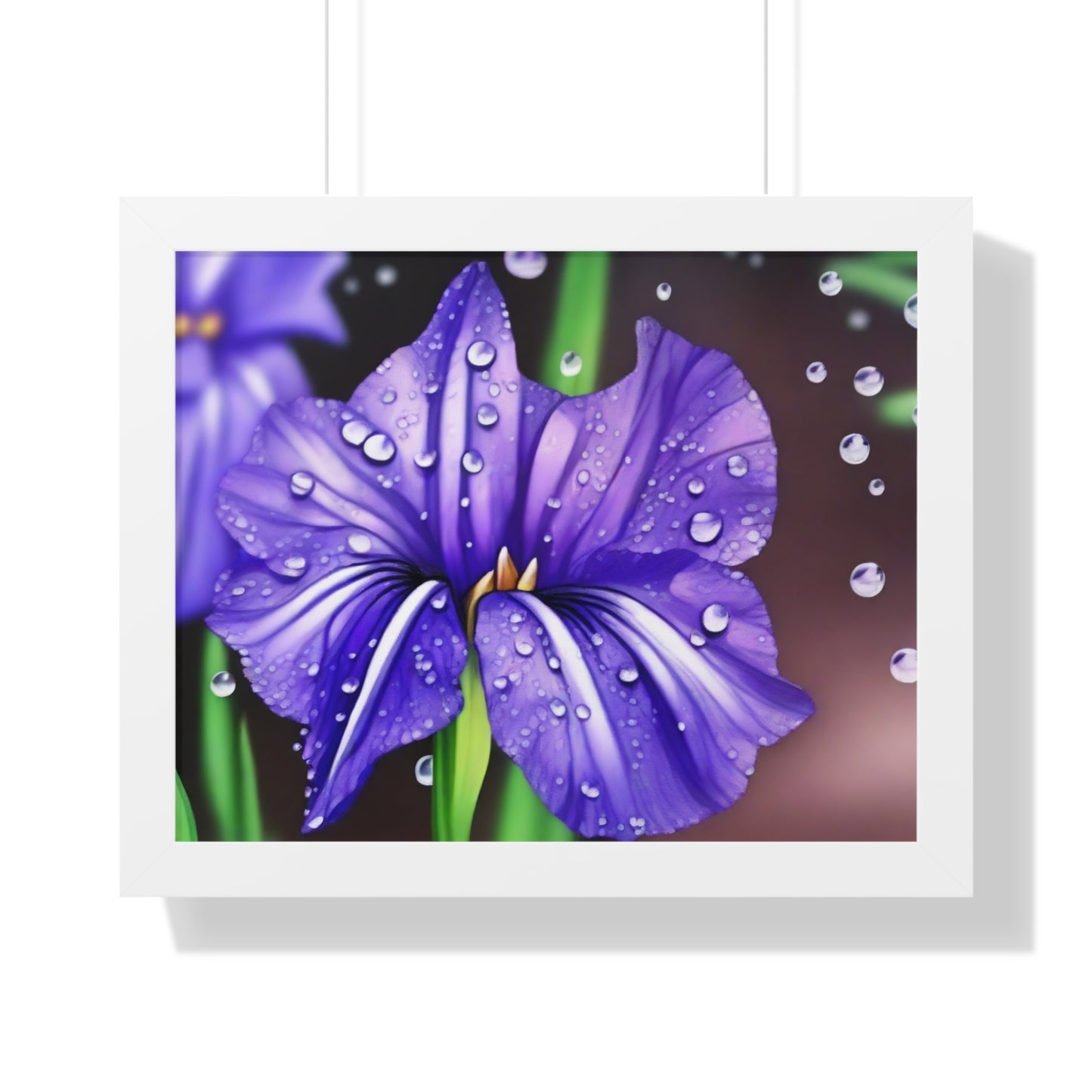 Purple Rain Iris Framed Horizontal Poster