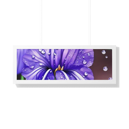 Purple Rain Iris Framed Horizontal Poster