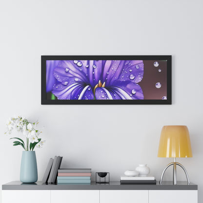 Purple Rain Iris Framed Horizontal Poster