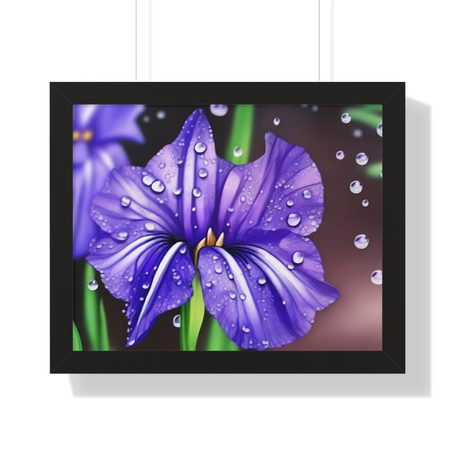 Purple Rain Iris Framed Horizontal Poster