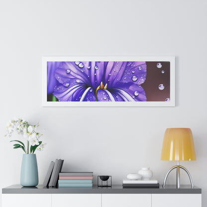 Purple Rain Iris Framed Horizontal Poster