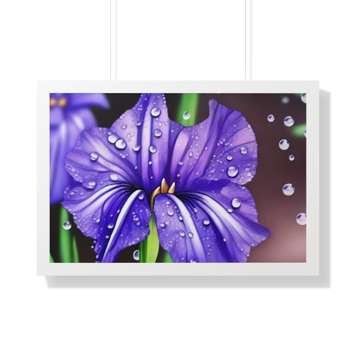 Purple Rain Iris Framed Horizontal Poster