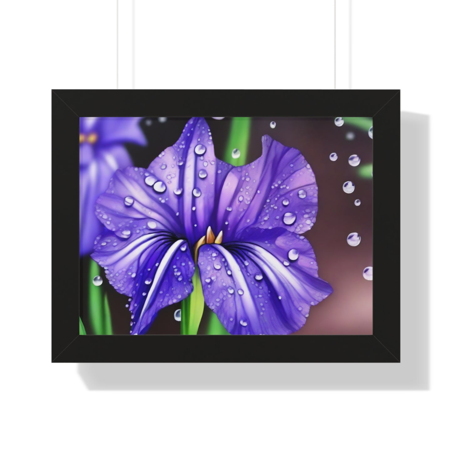 Purple Rain Iris Framed Horizontal Poster