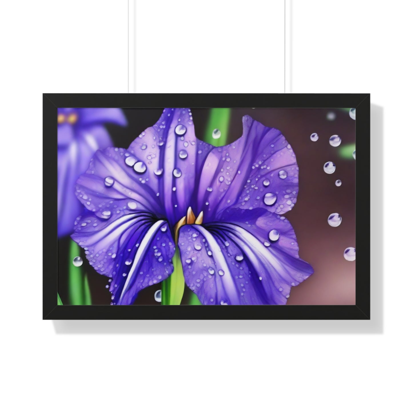 Purple Rain Iris Framed Horizontal Poster