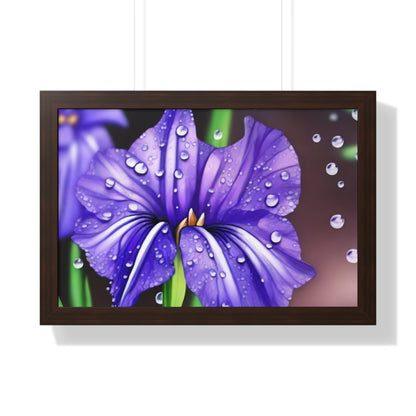 Purple Rain Iris Framed Horizontal Poster