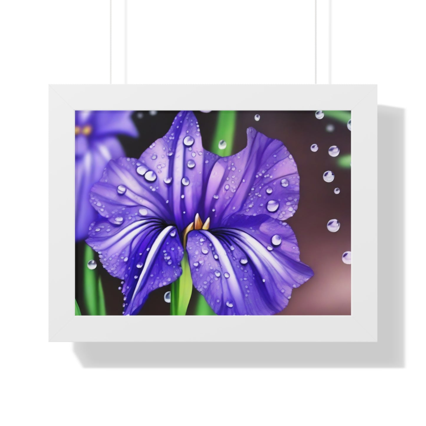 Purple Rain Iris Framed Horizontal Poster