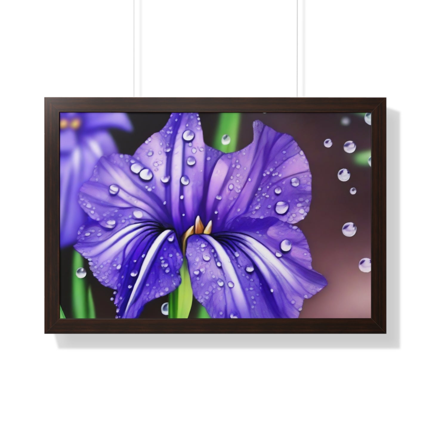 Purple Rain Iris Framed Horizontal Poster