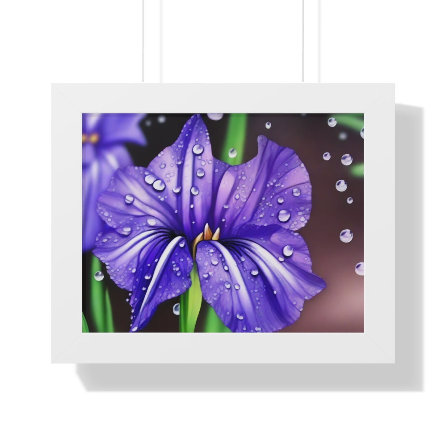 Purple Rain Iris Framed Horizontal Poster