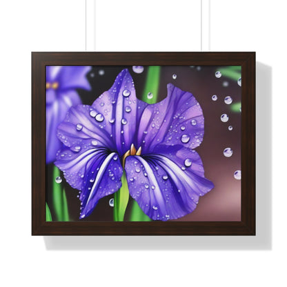 Purple Rain Iris Framed Horizontal Poster