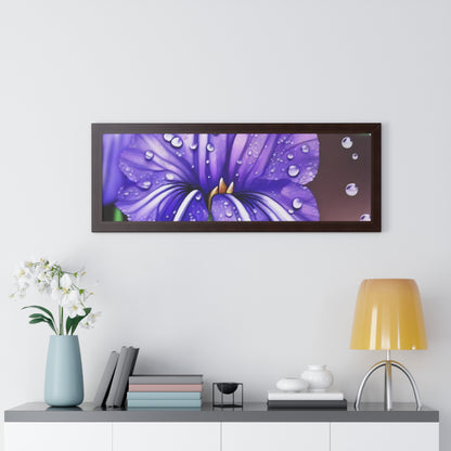 Purple Rain Iris Framed Horizontal Poster