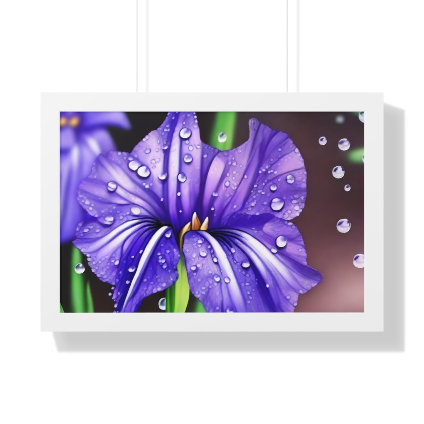 Purple Rain Iris Framed Horizontal Poster